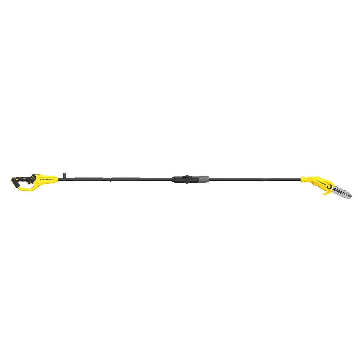 Élagueuse télescopique jaune Stanley, outil de jardinage pour coupe des branches