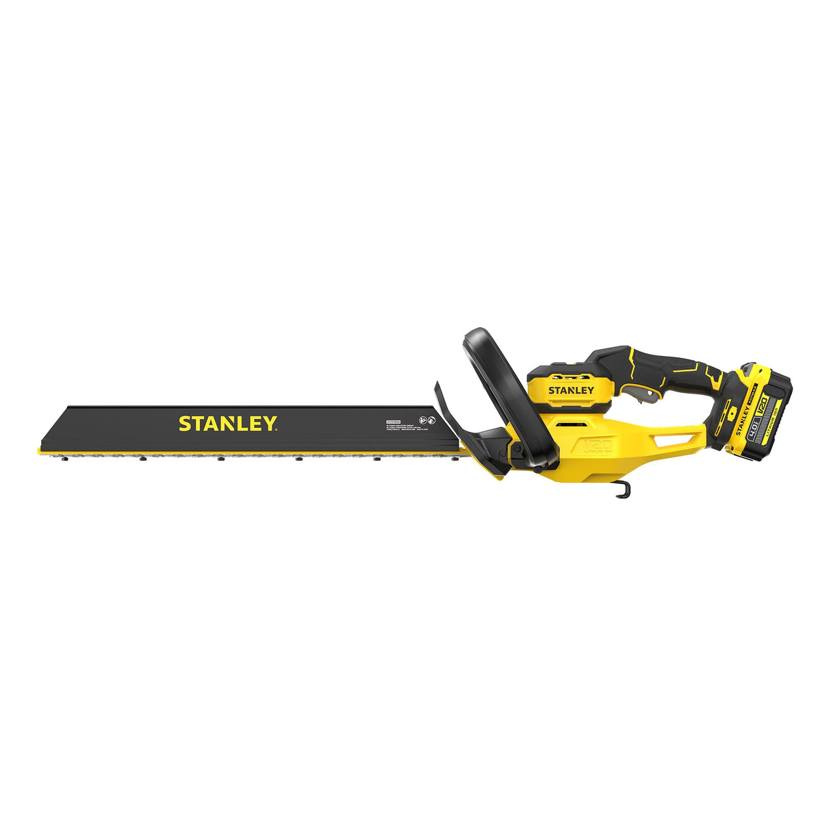 Taille-haie Stanley électrique, jaune et noir, outil de jardinage puissant