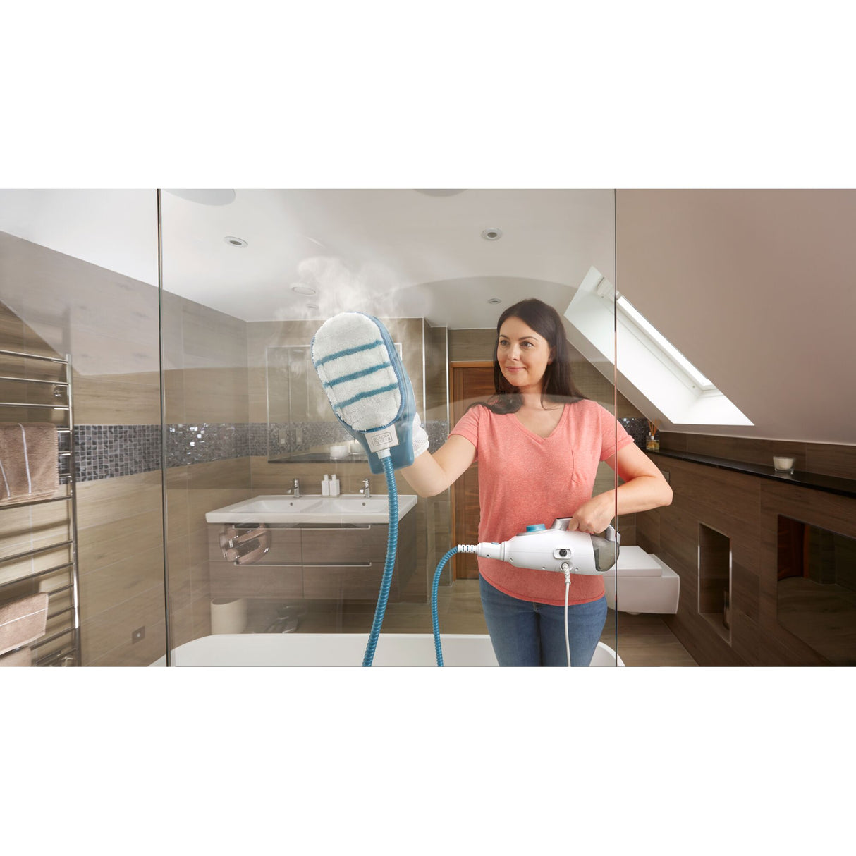 Balai vapeur 1600W - Multifonction avec gant Steamitt - 12 Accessoires - BHSM168DSM-QS