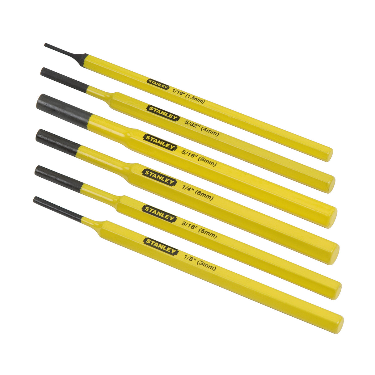 Jeu de chasse-goupilles Stanley, outillage main, couleur jaune et noir