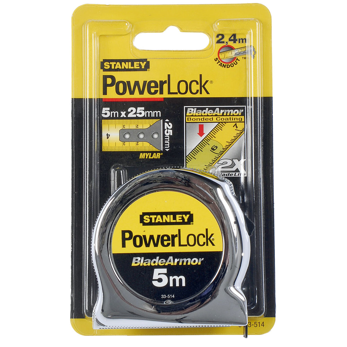 STANLEY Mesure Powerlock Blade Armor 5 mx25mm 0-33-514