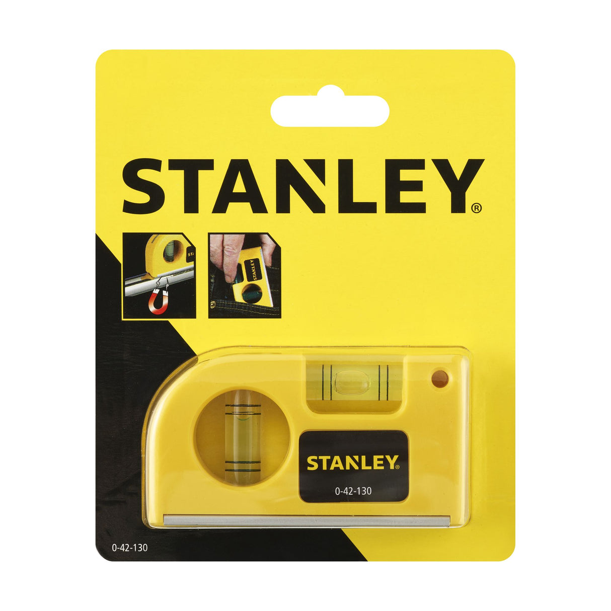STANLEY Niveau à bulles de poche 8,7cm 2 fioles 0-42-130