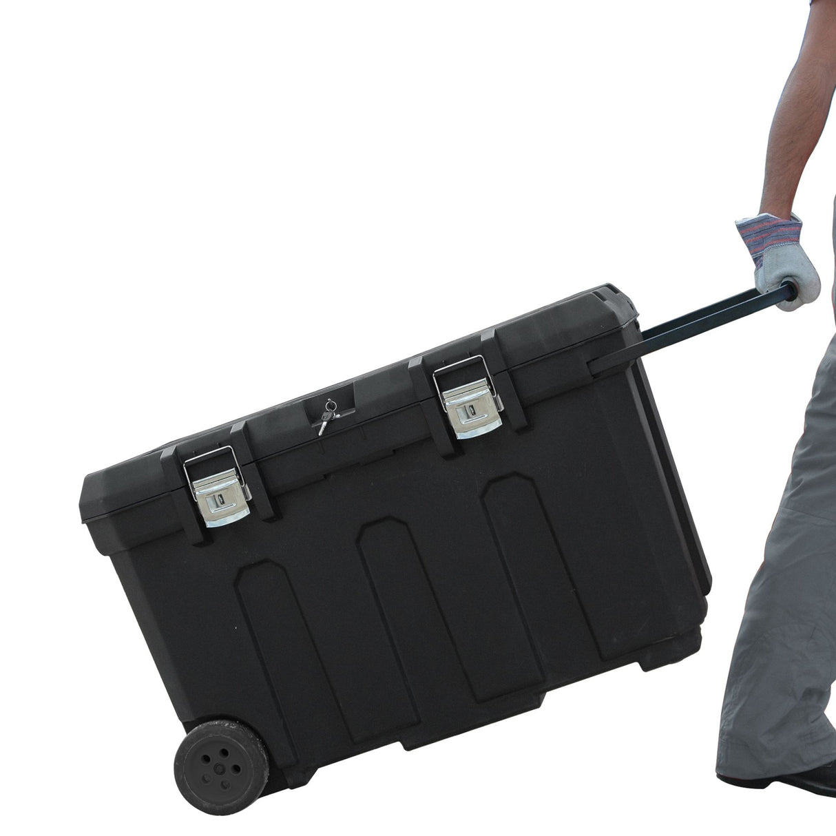 STANLEY Coffre de chantier 190L poignée téléscopique 96,2x59,1x57,8cm 1-93-278