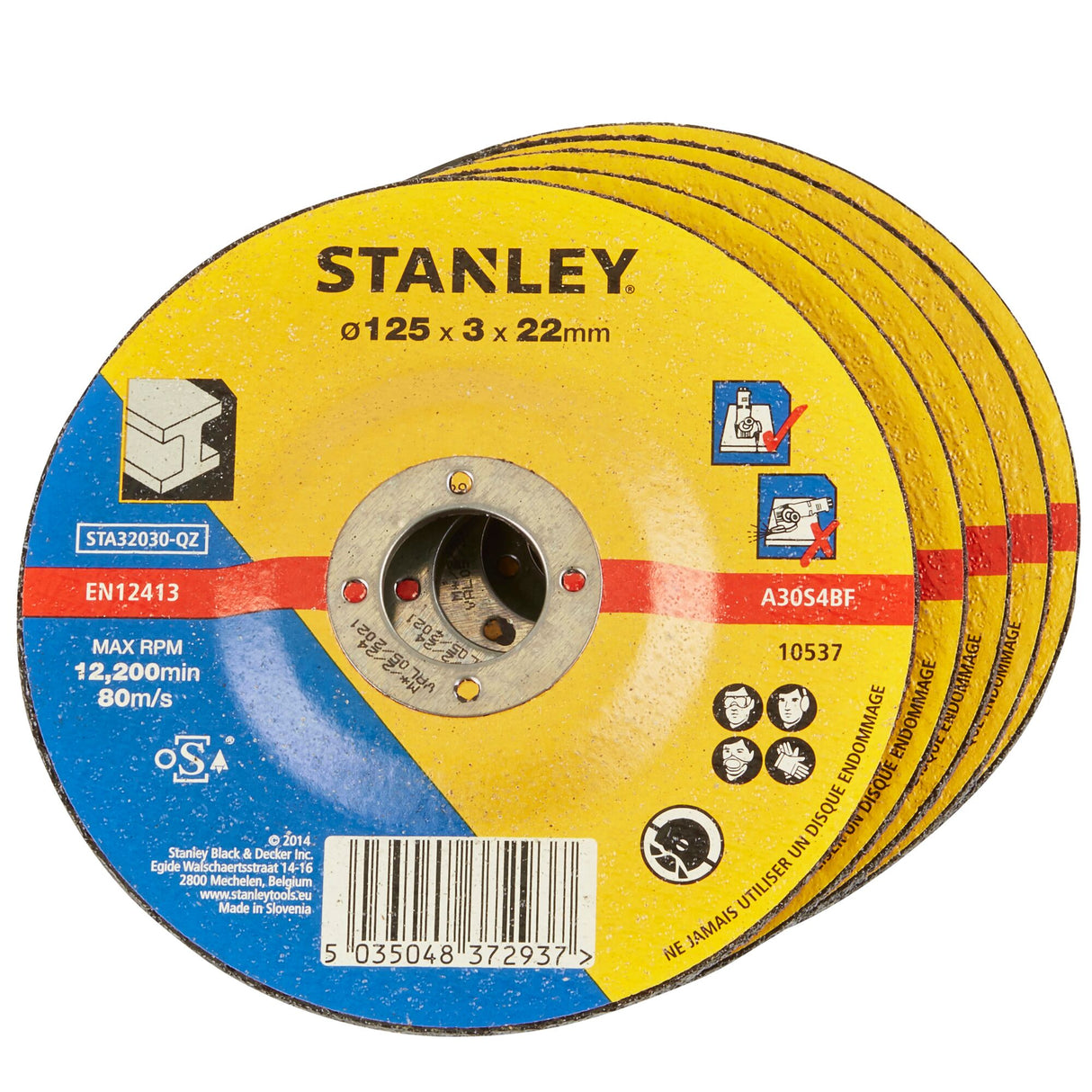 STANLEY Disque aggloméré à tronçonner le métal 125x22x3.2 STA32030-QZ