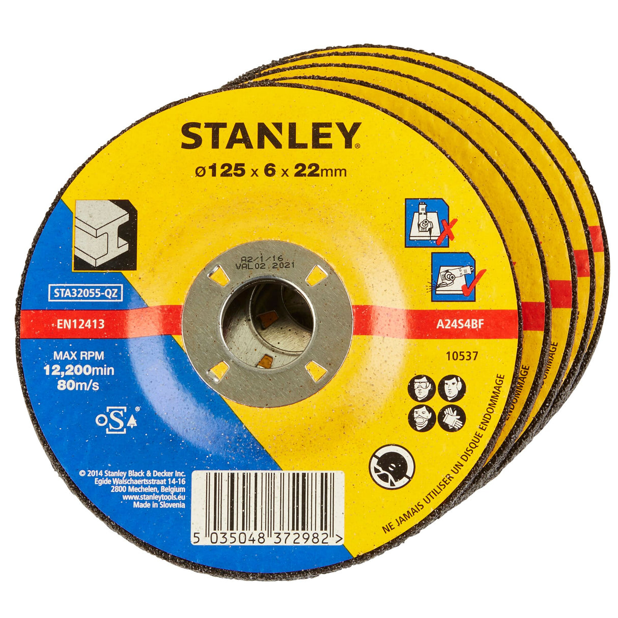 STANLEY Disque aggloméré à ébarberle métal 125x22x6 STA32055-QZ