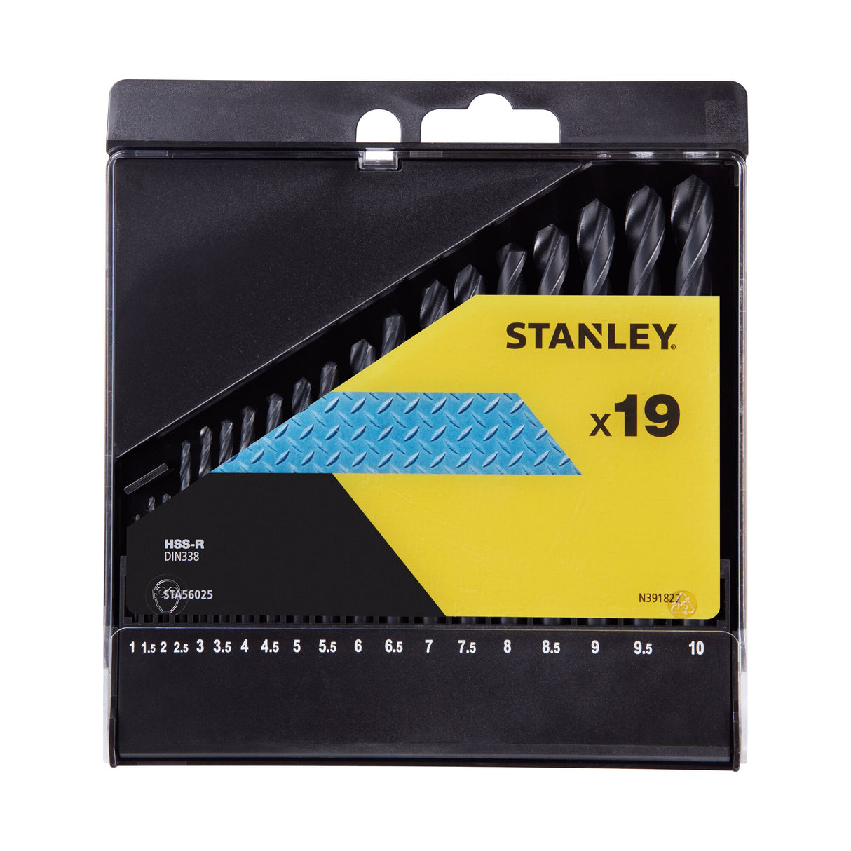 STANLEY Cassette de 19 forets HSS-R de 1-10mm STA56025-QZ