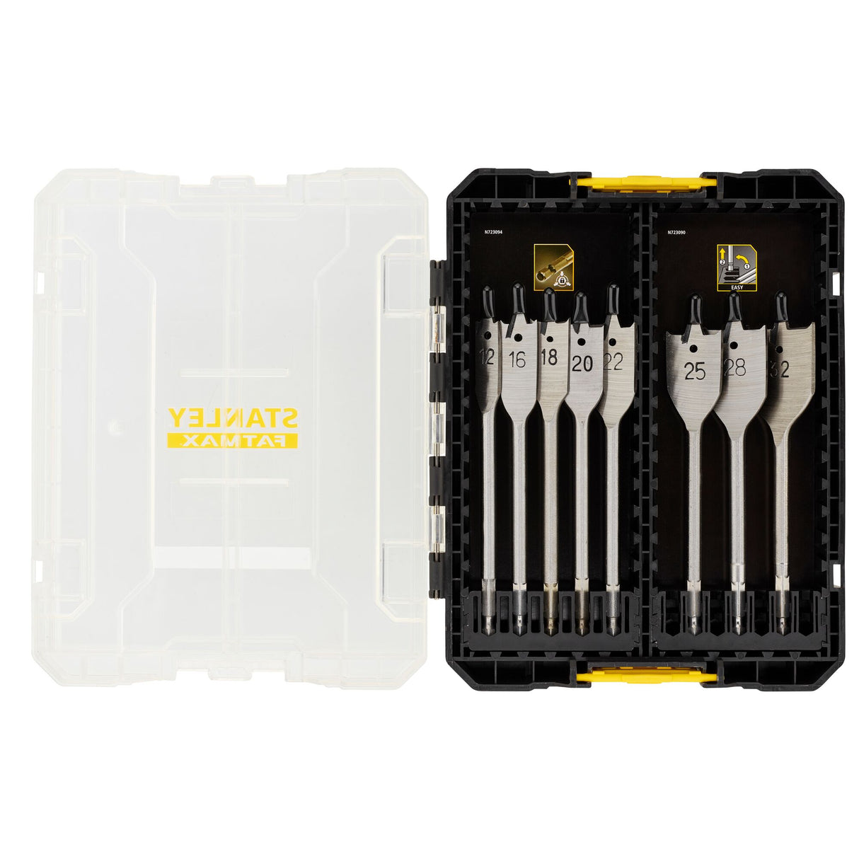 STANLEY Coffret de 8 mèches à bois plates STA88556-XJ