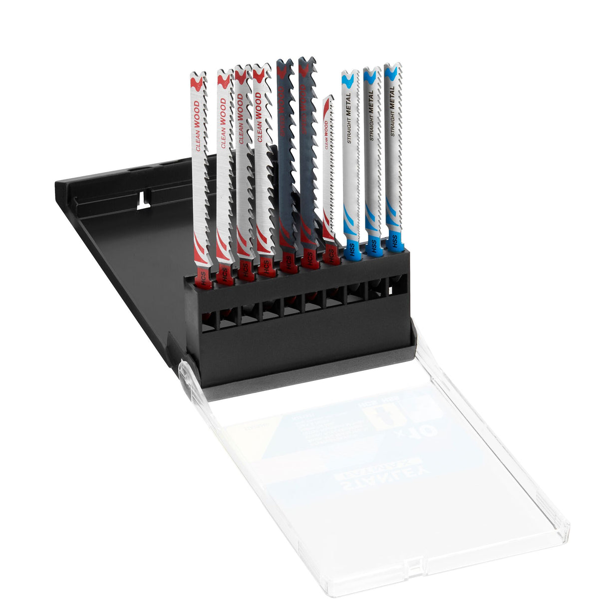 STANLEY Coffret de 10 lames de scie sauteuse : 7 lames bois HCS et 3 lames métal HSS attache en T STA29240-XJ