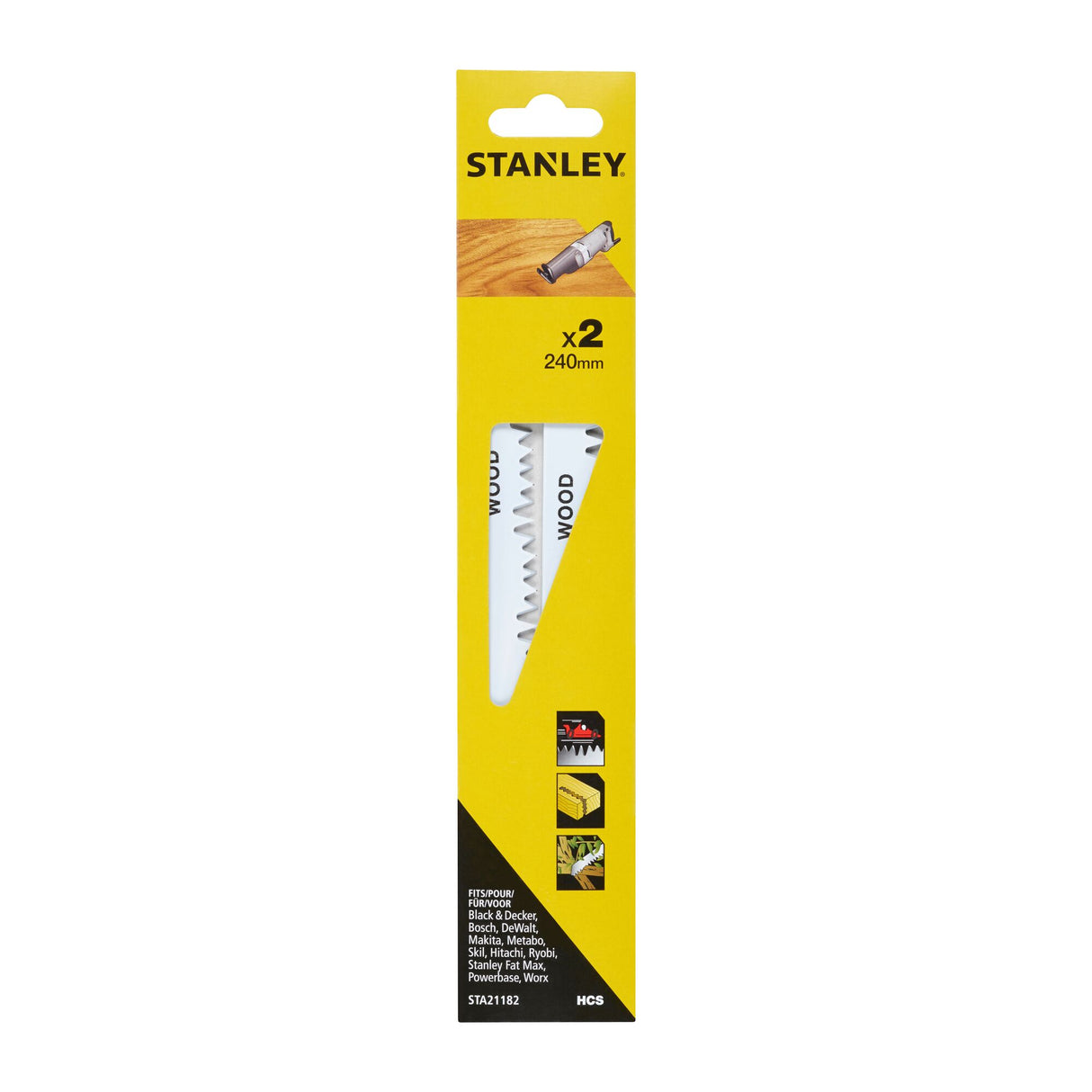 STANLEY Lame de scie sabre HCS 240mm STA21182-XJ