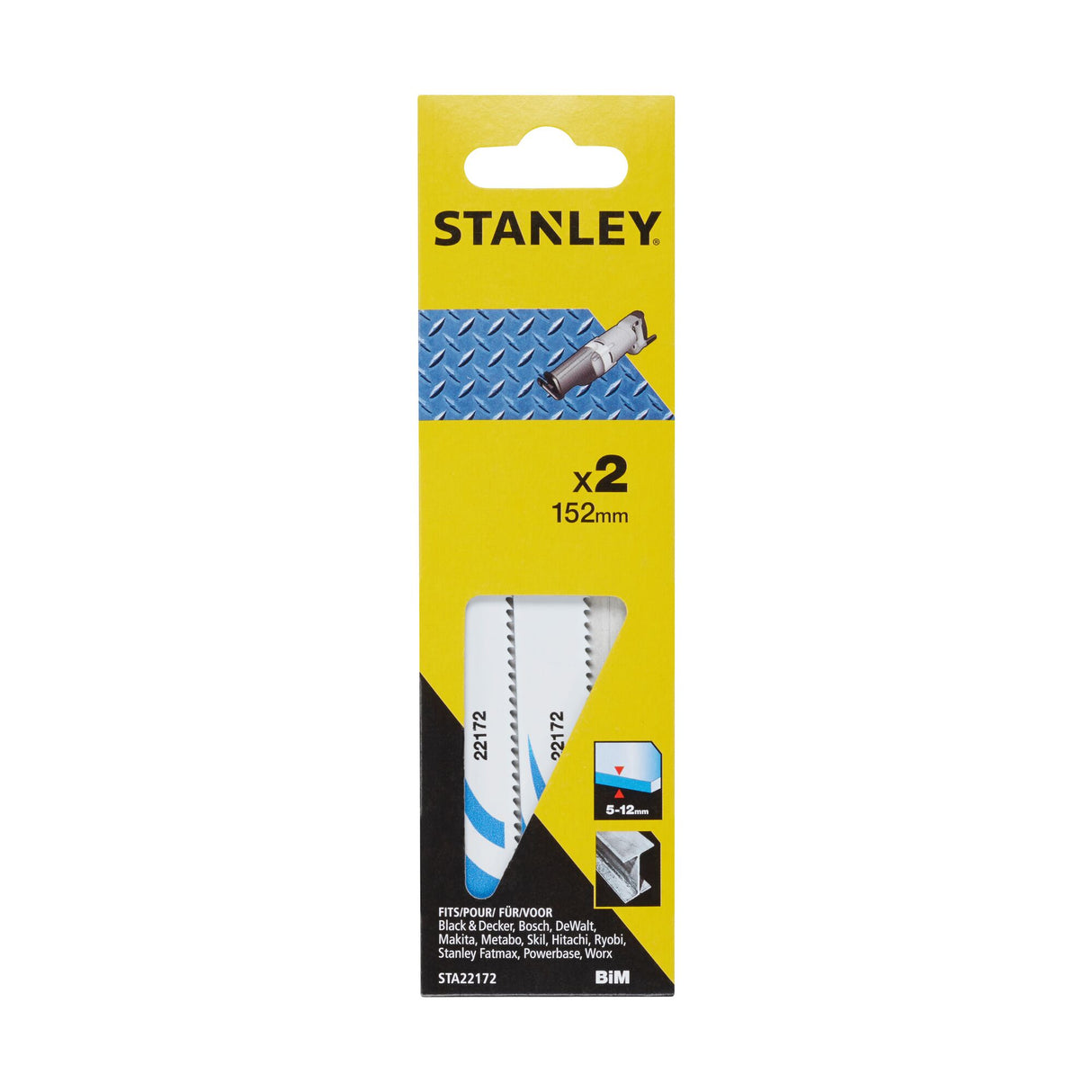 STANLEY Lot de 2 lames de scie sabre HSS 152mm STA22172-XJ