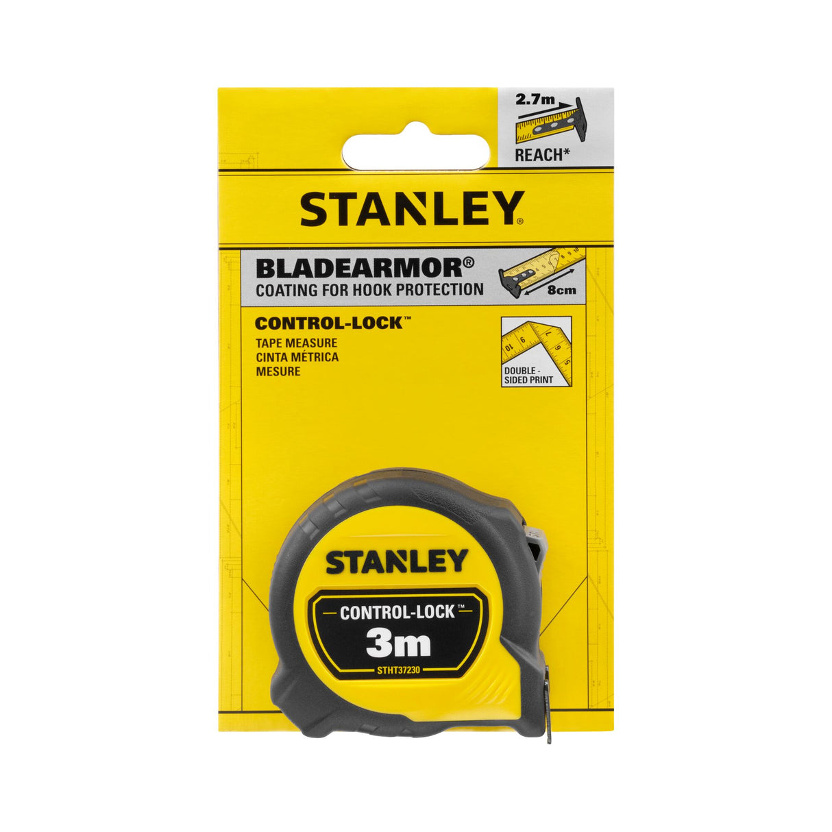 STANLEY Mètre ruban 3m double marquage ControlLock Blade Armor STHT37230-0