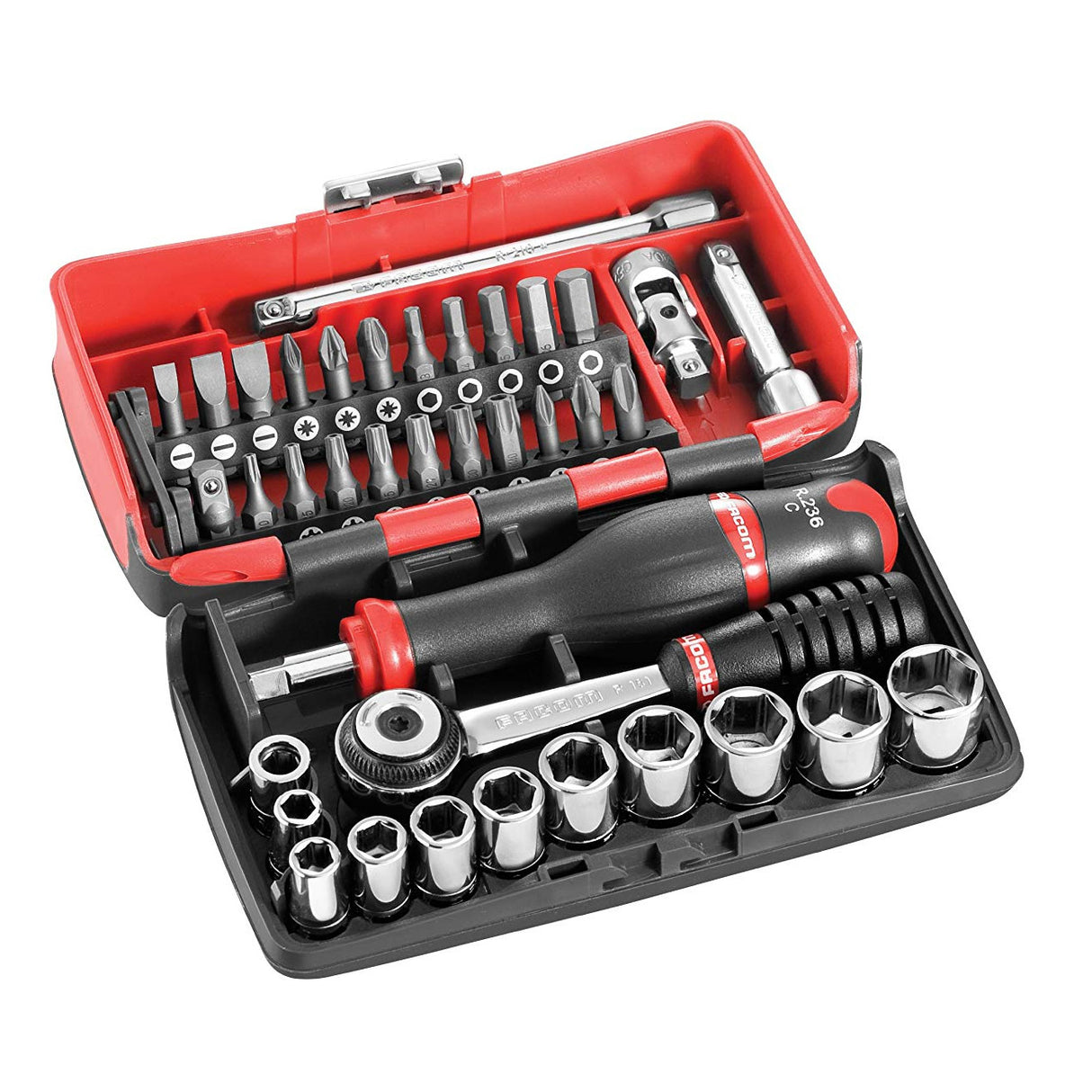 FACOM Coffret compact de serrage 1/4" et set de vissage 38 outils R2NANOPB