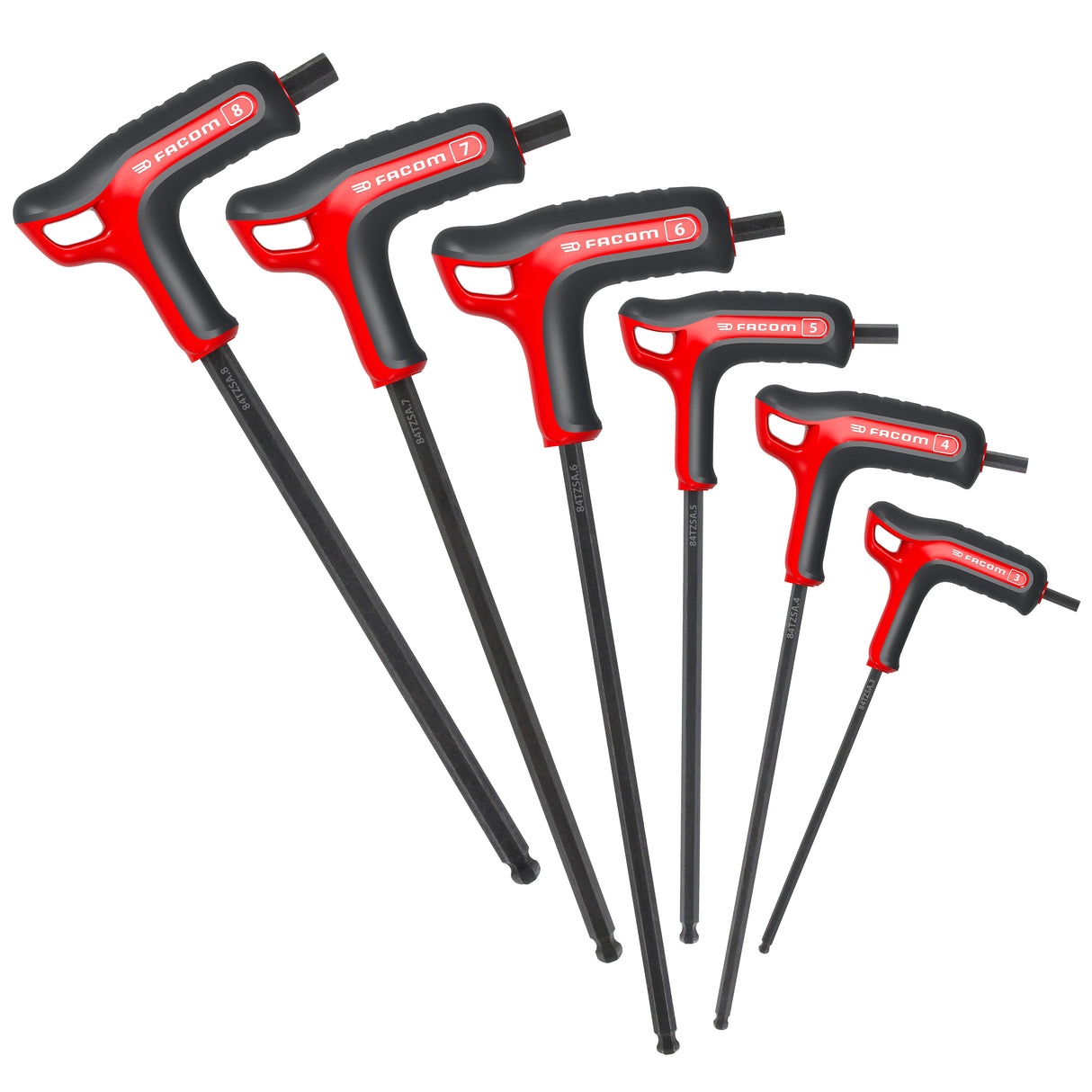 FACOM Jeu de 6 clés 6 pans à tête sphérique poignées T 3à8mm 84TZSA.PB
