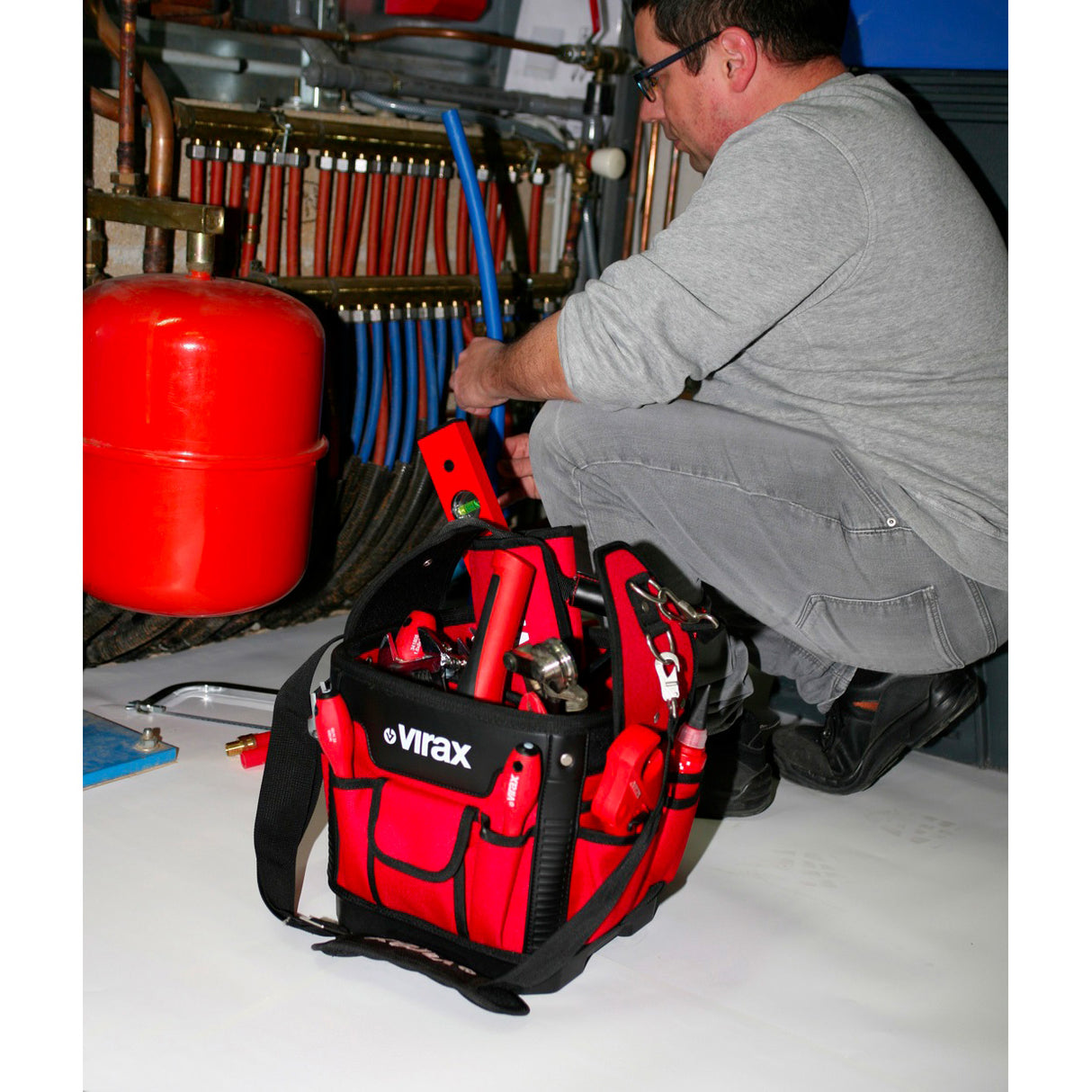 VIRAX Sac-seau textile avec porte outils 382655