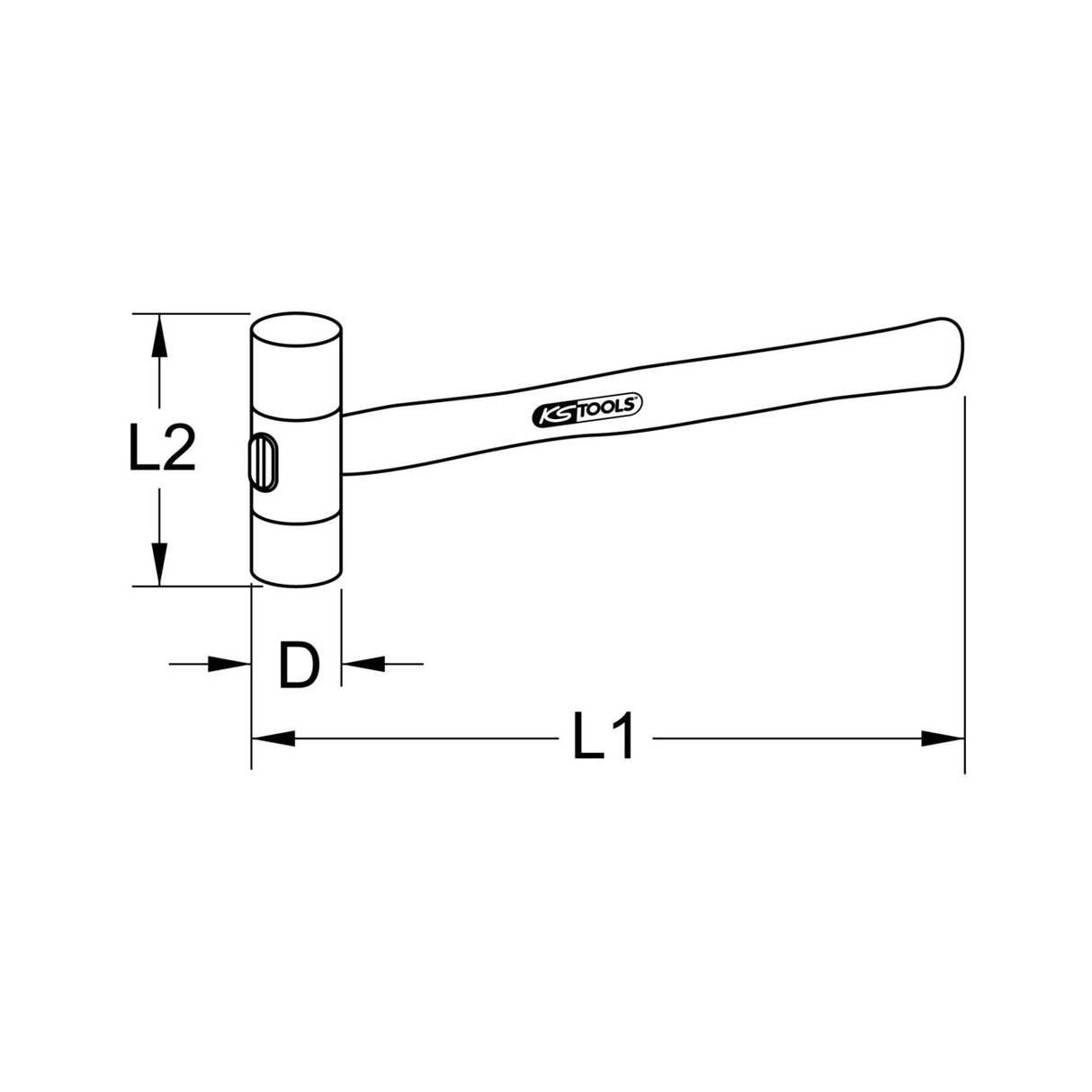 KS TOOL Maillet à embout nylon 200g tête 28mm avec manche frêne galbé 140.5211