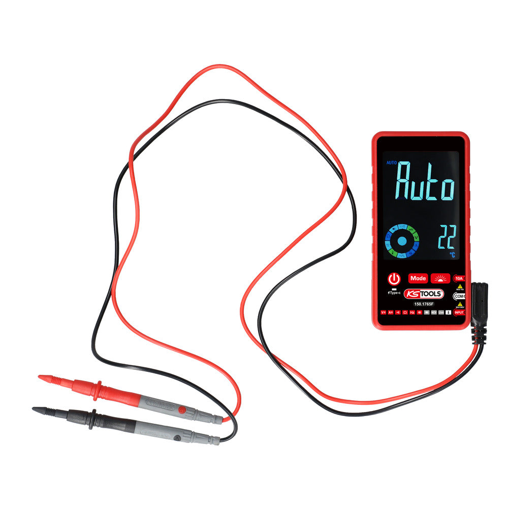 KS TOOLS Multimètre digital rechargeable True RMS avec housse de transport 150.1765F