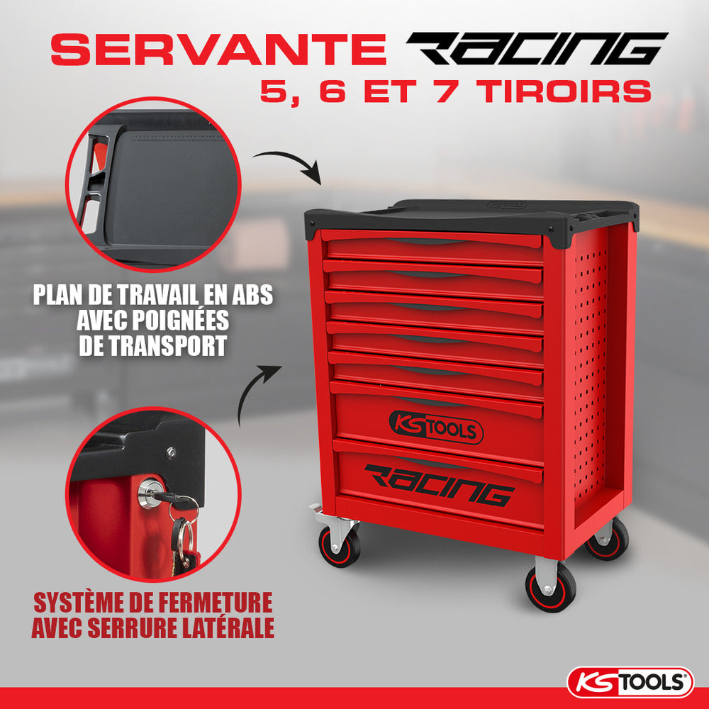 Servante d'atelier vide RACING, 5 tiroirs