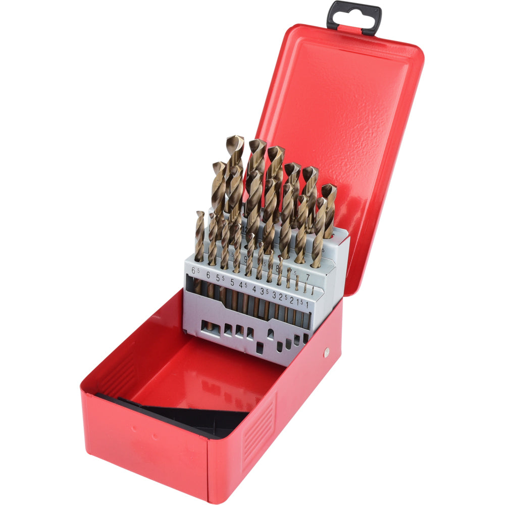 Coffret de 25 forets HSS-Co au cobalt, Ø1,0-13,0 mm
