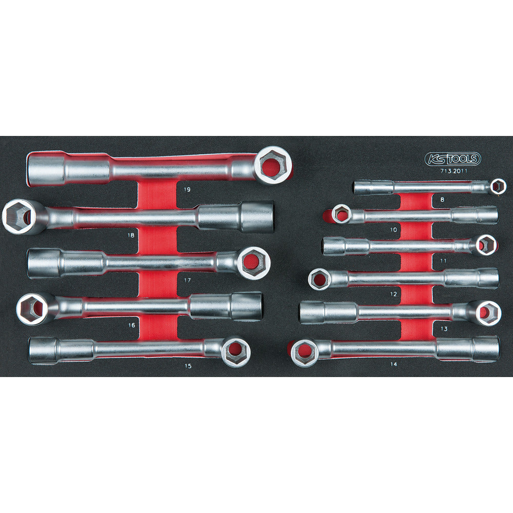 Module de clés à pipe débouchées 6 pans, 11 pièces