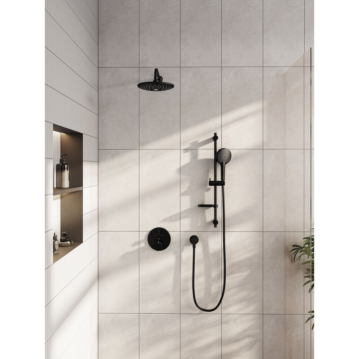 VitrA Bliss set de douche noir mat (douchette, flexible et barre)