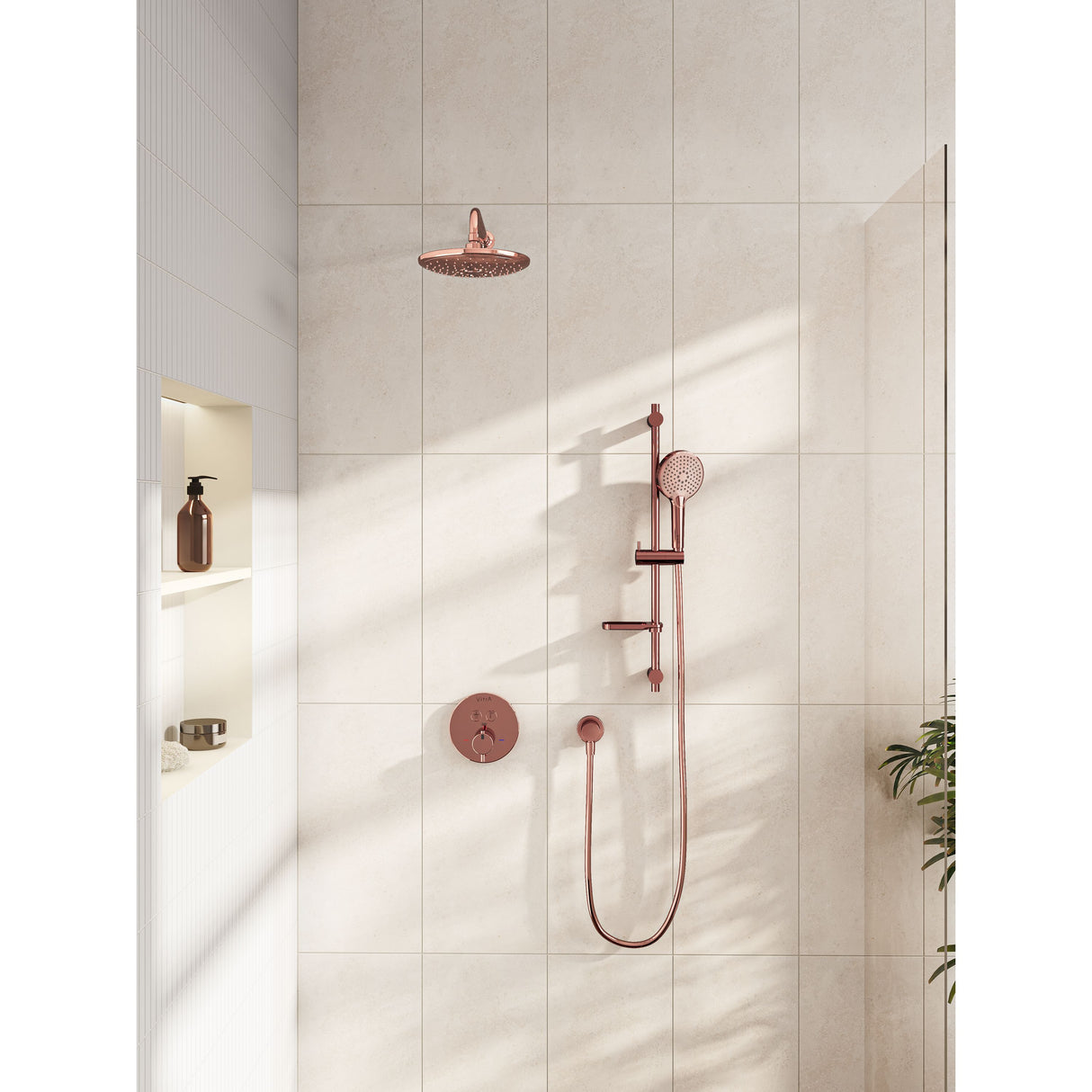 VitrA Bliss set de douche cuivre (douchette, flexible et barre)