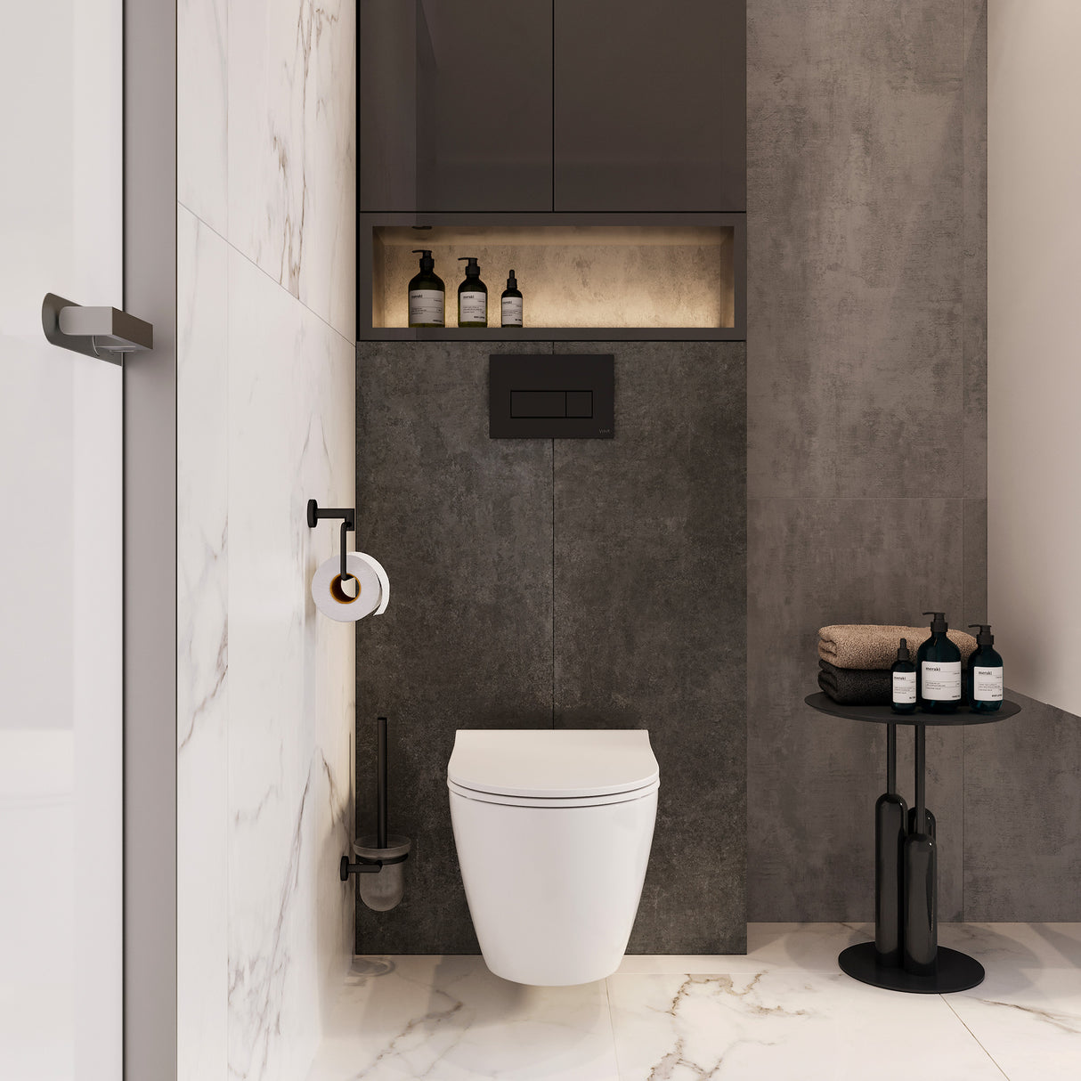 VitrA Pack WC Mia suspendu cuvette carénée fixations invisibles et bâti-support autoportant avec plaque