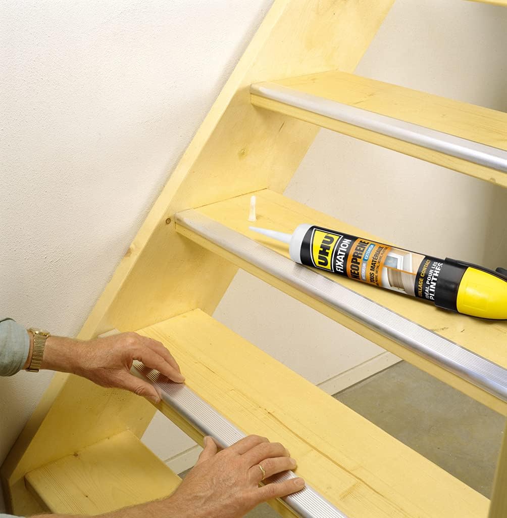 UHU Fixation néoprène - Colle extra forte & rapide pour une fixation facile et solide de toutes sortes de matériaux, beige, cartouche 350g