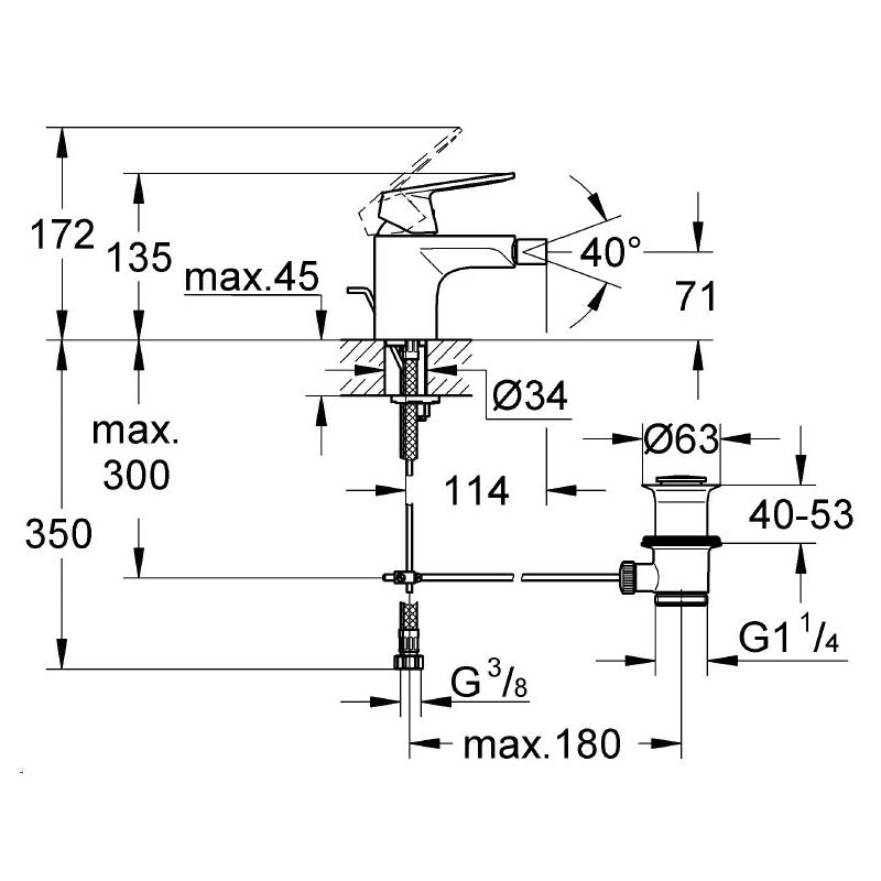 GROHE Mitigeur de bidet Eurosmart Cosmo 32839000