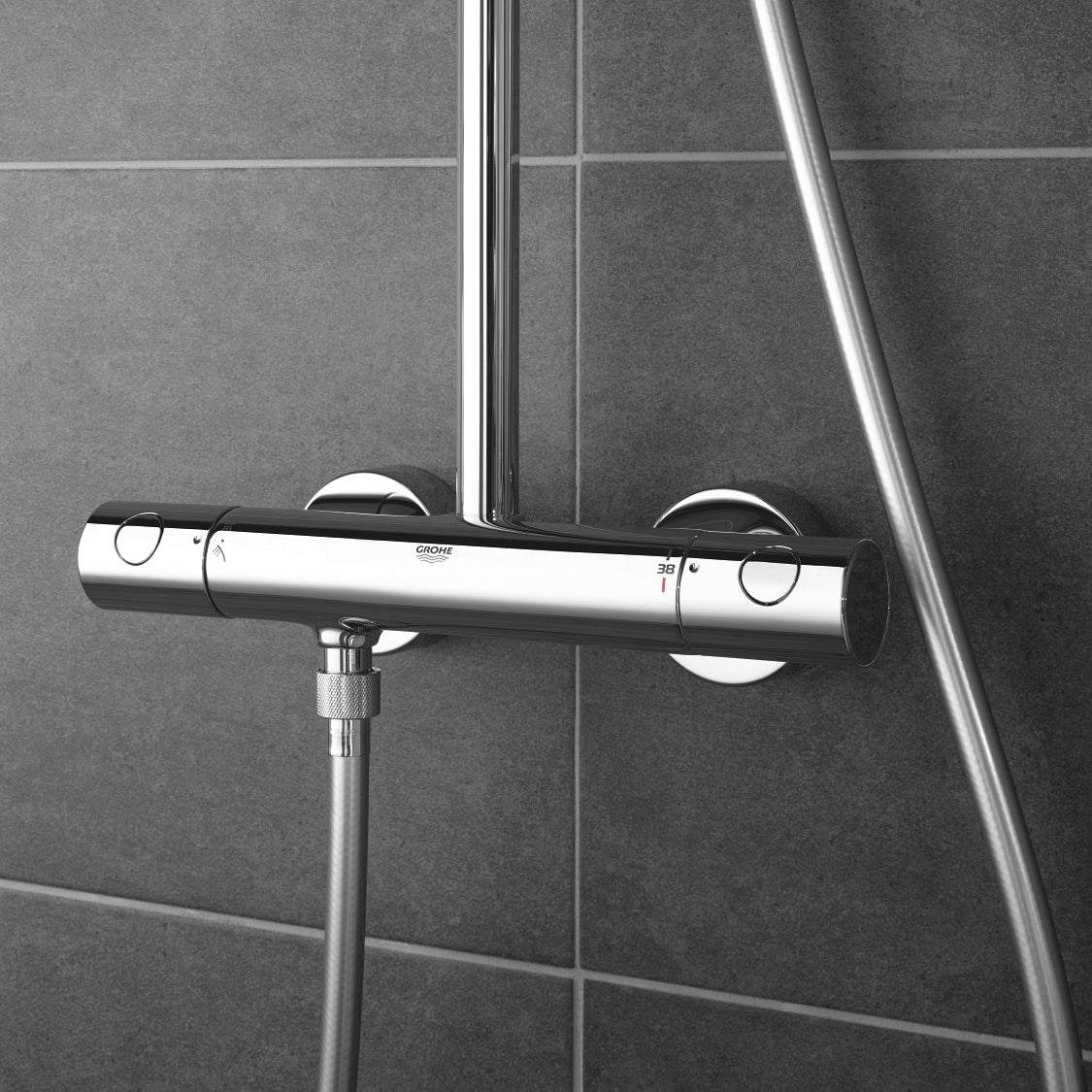 GROHE Colonne de douche 2 jets avec mitigeur thermostatique Tempesta Cosmopolitan System 210 27922001