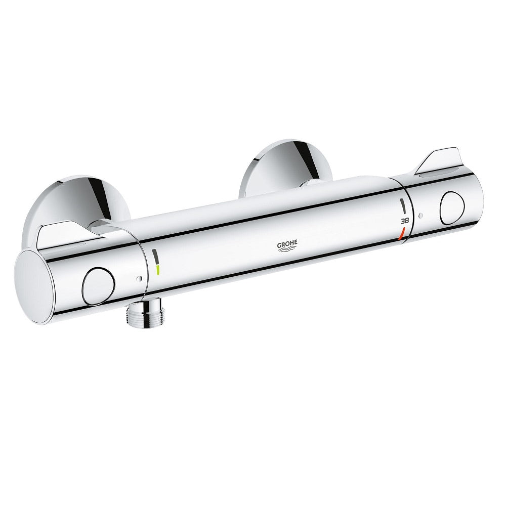 Mitigeur thermostatique Grohe chromé pour douche, finition brillante argentée