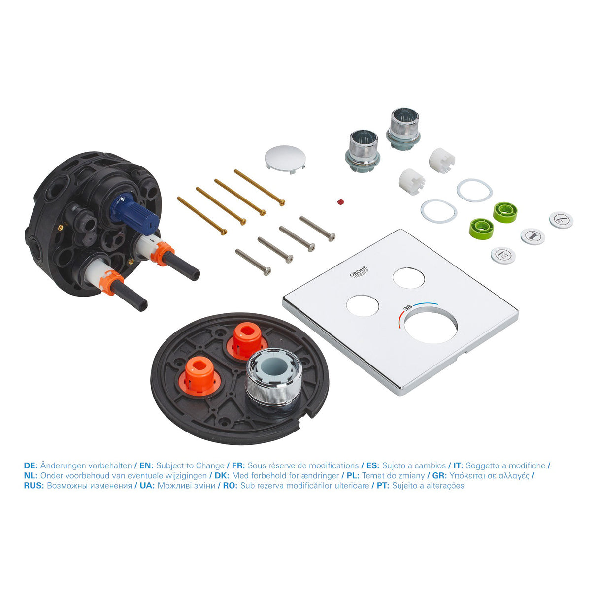 GROHE Mitigeur de douche encastrée avec façade thermostatique carrée Grohtherm SmartControl 29124000