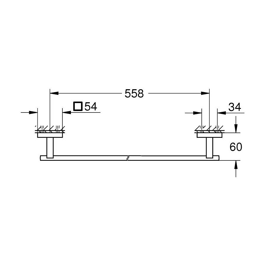 GROHE Porte-serviettes 1 barre Start Cube 41089000