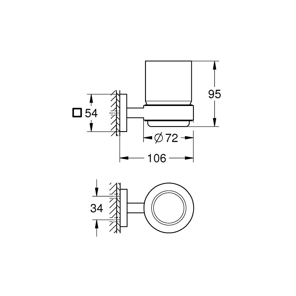 GROHE Verre en cristal avec support Start Cube 41097DC0