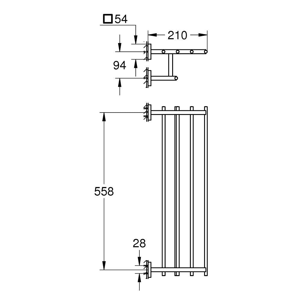 GROHE Porte-serviettes 5 barres Start Cube 41099000