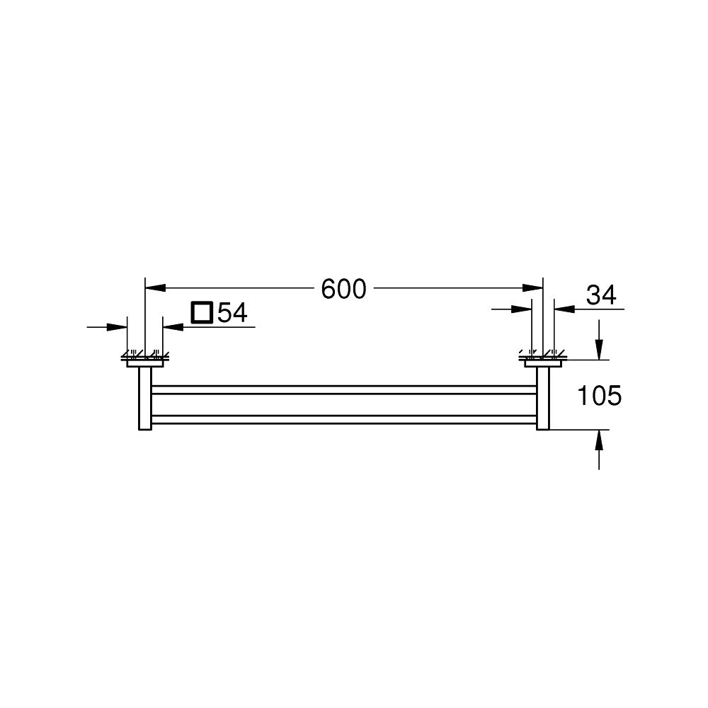 GROHE Porte-serviettes 2 barres Start Cube 41104000