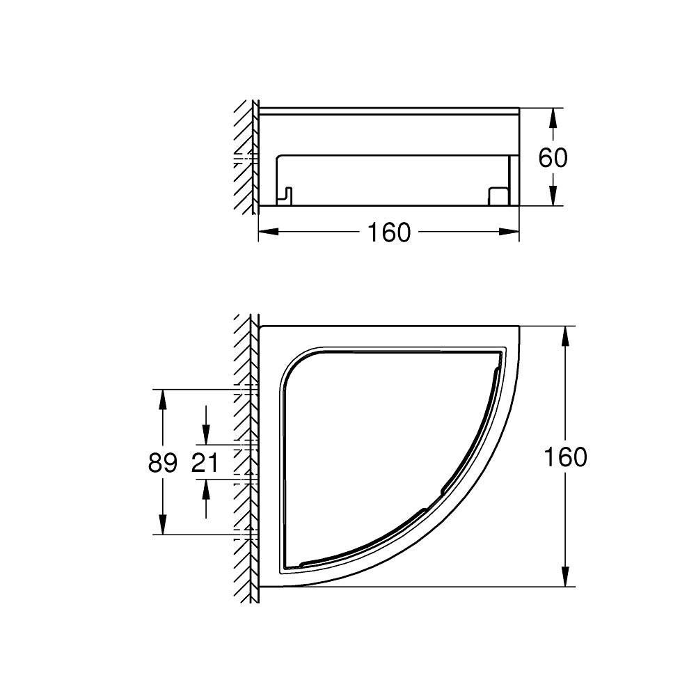 GROHE Tablette de douche d'angle Start Cube