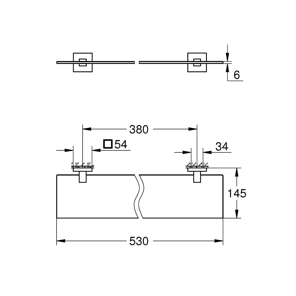 GROHE Tablette en verre Start Cube 41109000