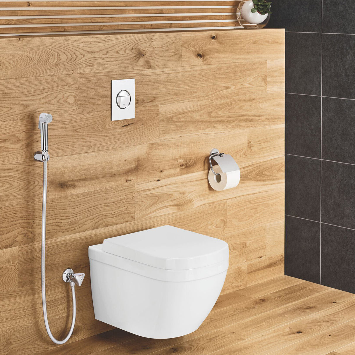 GROHE Ensemble de douche 1jet avec support mural chrome/blanc Tempesta-F Trigger Spay 30 27812IL1