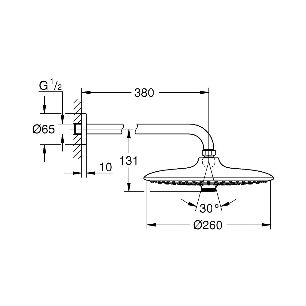 GROHE Douche de tête encastrée 3 jets Euphoria 26459000