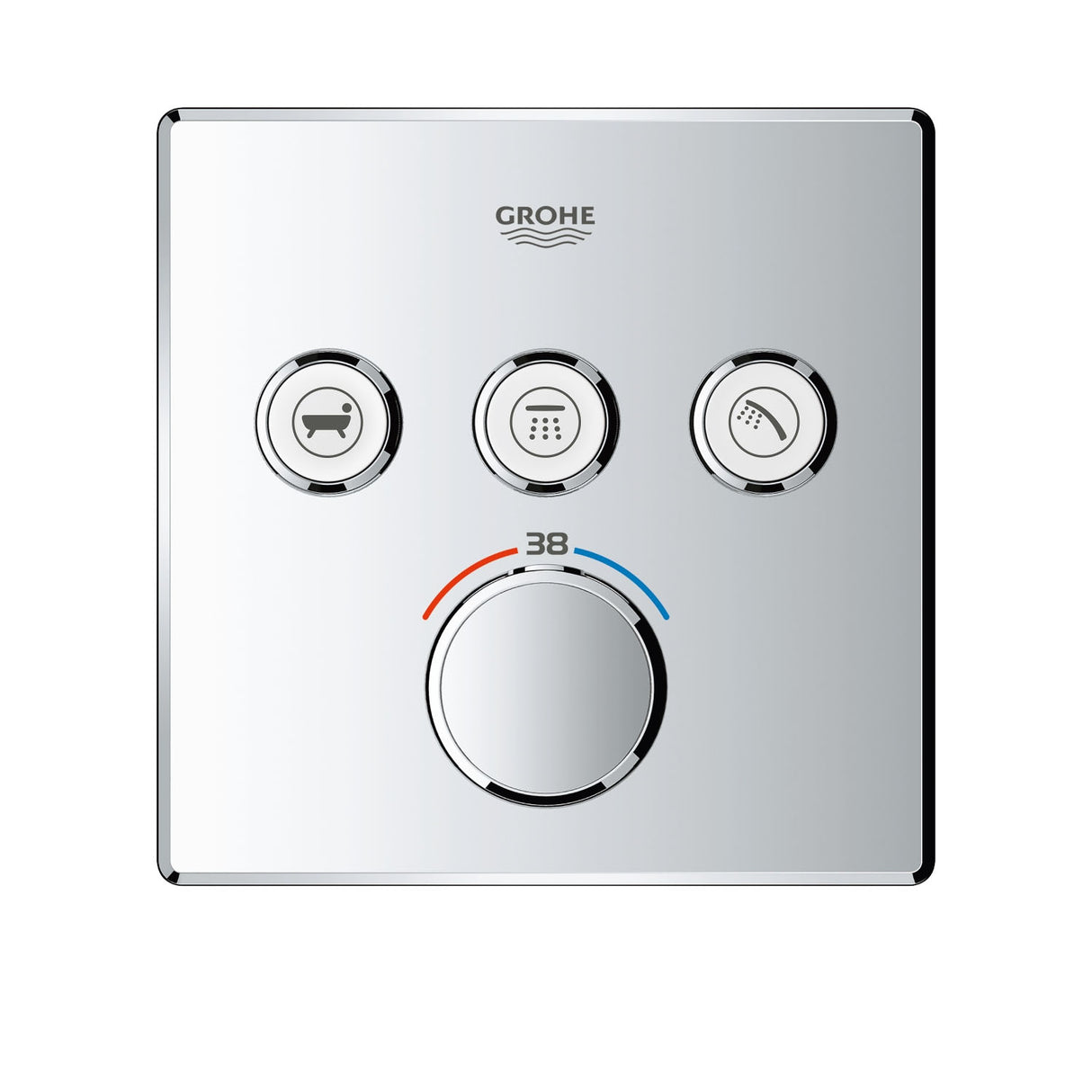 GROHE Façade de mitigeur thermostatique encastré Grohtherm SmartControl 3 sorties