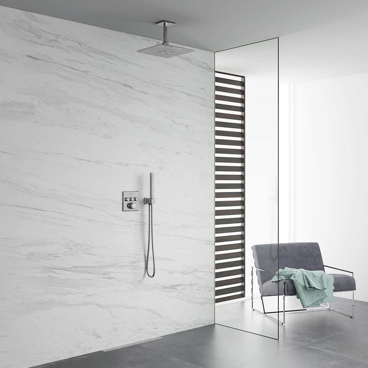 GROHE Douche de tête 2 jets et bras 142mm Rainshower SmartActive 310 Cube