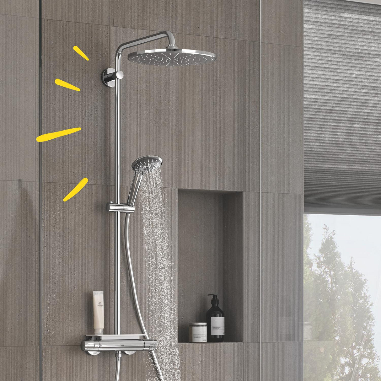 GROHE Colonne de douche 3 jets avec mitigeur thermostatique Vitalio Joy System 310 26401001