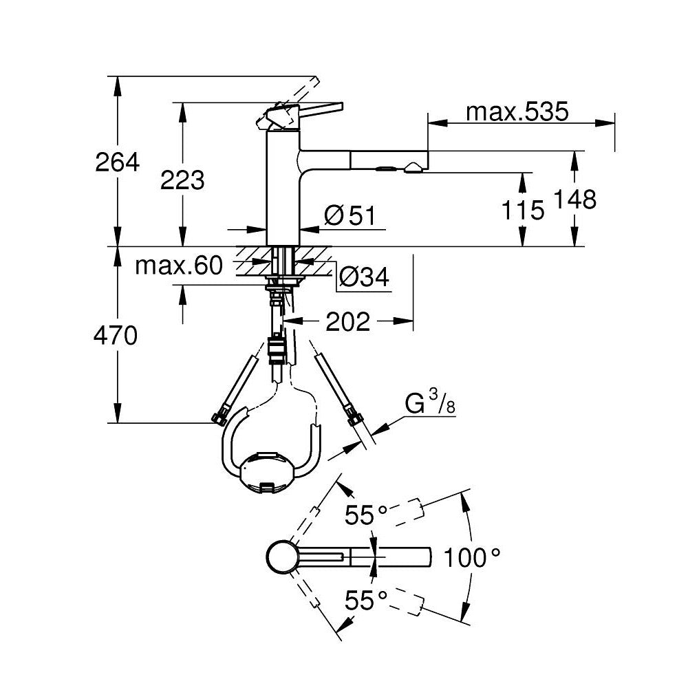 GROHE Mitigeur de cuisine Concetto 30273DC1