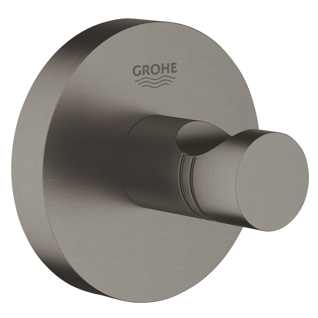 Patère murale Grohe, porte-serviette, inox brossé, accessoire salle de bain moderne.
