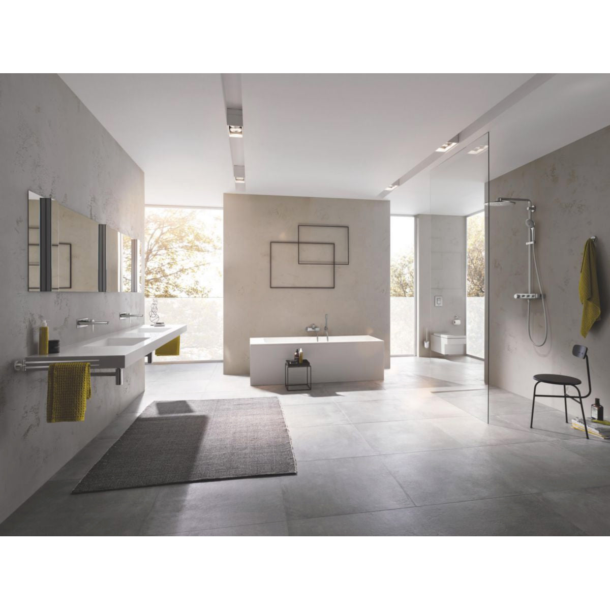 GROHE Colonne de douche 3 jets avec mitigeur thermostatique Euphoria SmartControl 310 Duo Supersteel 26507DC0