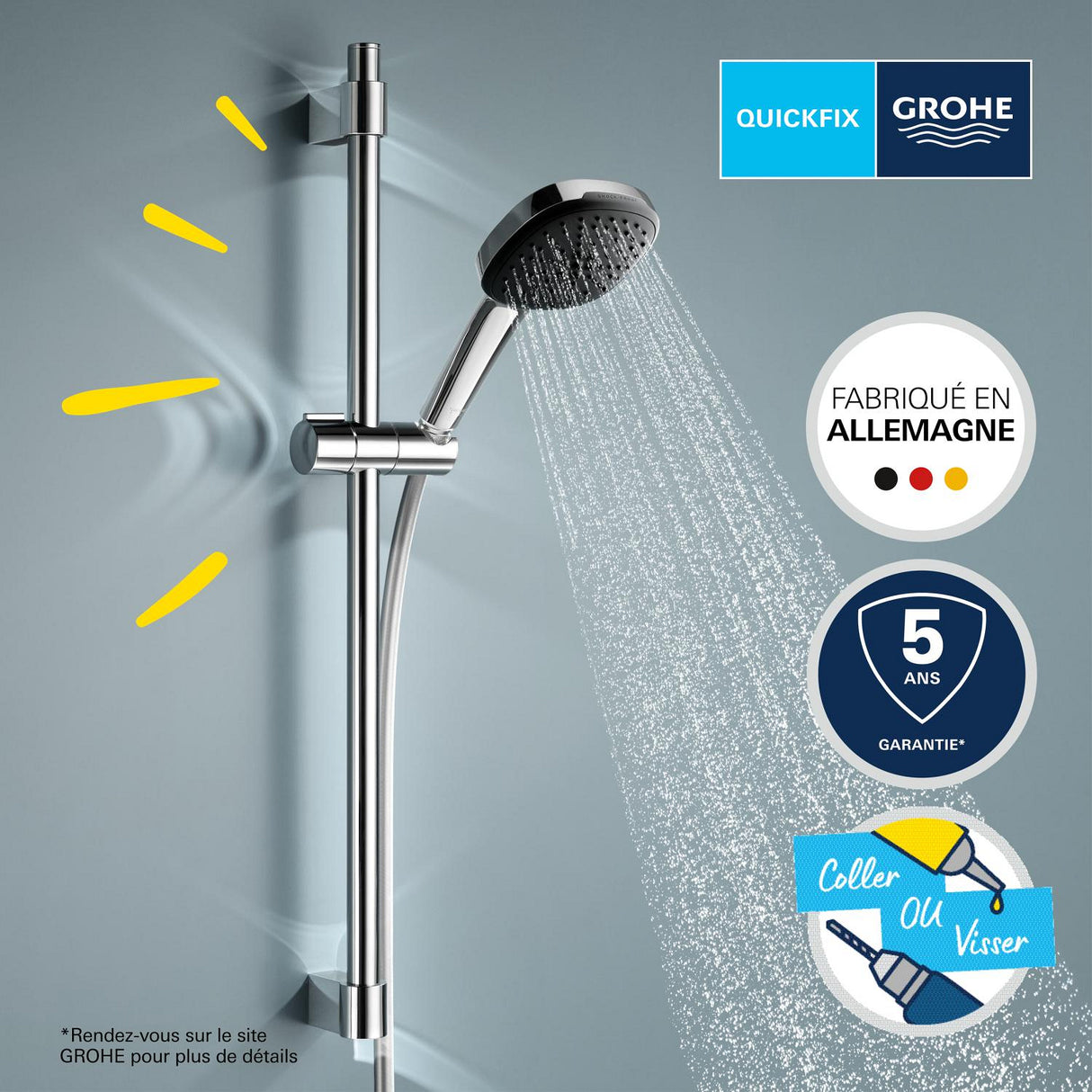 GROHE Set de douche 3 jets Vitalio Comfort 110 26096001