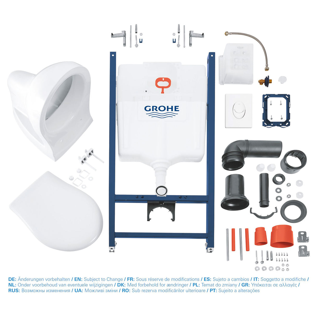 GROHE Solido Pack Bâti-support, cuvette et abattant softclose, plaque Skate Air blanc alpin 39116000