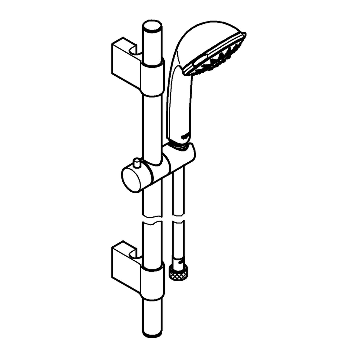 GROHE Barre de douche 60cm avec douchette Relexa 5 jets