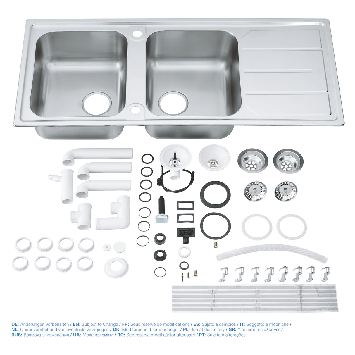 GROHE K500 Evier à encastrer 2 bacs en acier inoxydable 116cm x 50cm