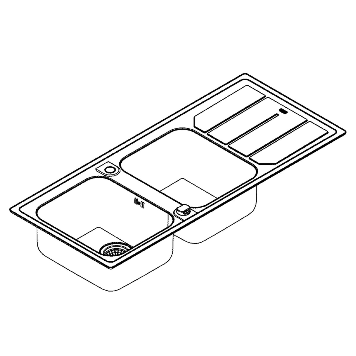 GROHE K500 Evier à encastrer 2 bacs en acier inoxydable 116cm x 50cm